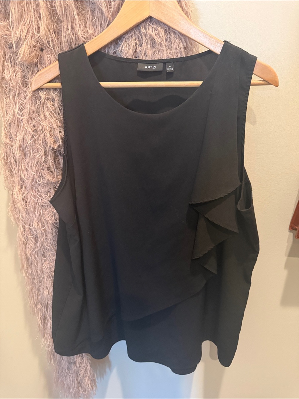 Apt. 9 Black Sleeveless Ruffle-Accent Camisole